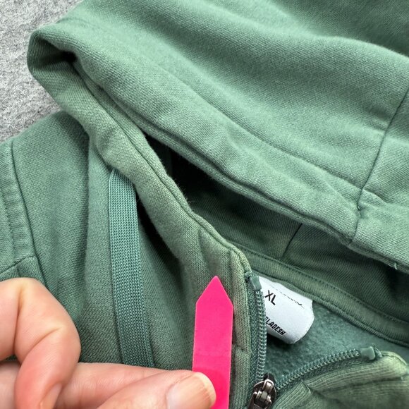 Gymshark Full Zip Hoodie Women's XL Green Solid Fleece Drawstring B1A1C - Picture 5 of 14